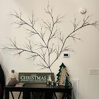 4Pcs Bendable Realistic Artificial Tree Branches Faux Cherry Blossom Wood Craft Twigs Garland Grape Cane Vines Plants Stick Wall Hanging Climbing Tree for Minimalist Halloween Arch Decoration