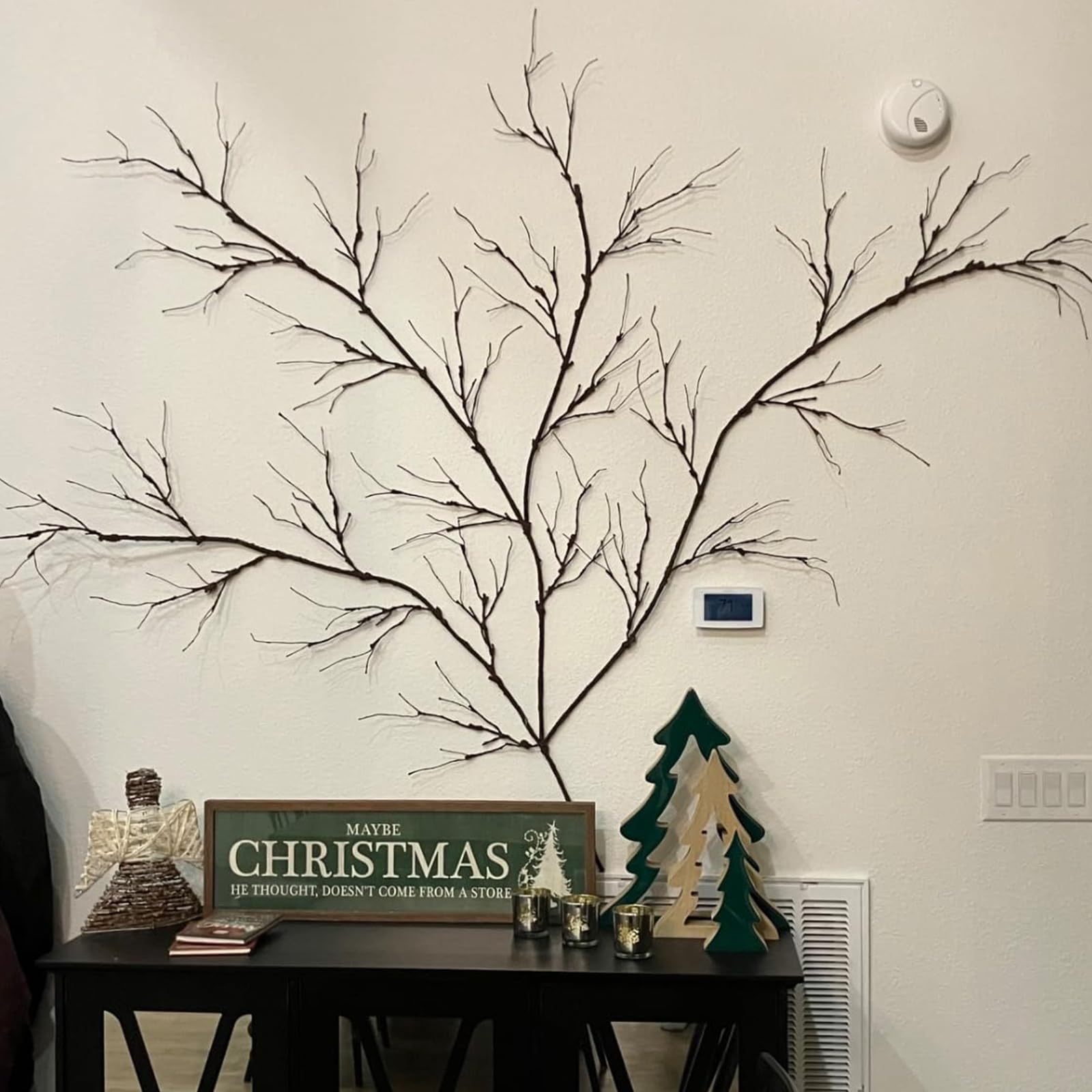 Lot de 4 Branches de Cerisier artificielles Pliables, tiges de Vigne en Bois Faites à la Main, décor Mural Minimaliste pour Arbre grimpant, Ornements Magiques pour Arbre Fausse Plante Murale