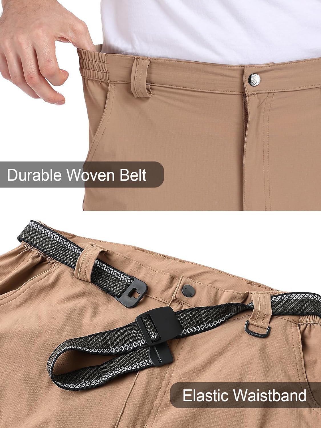 Men's Cargo Hiking Pants Water Resistant Lightweight Quick-Dry Work Pants - Image 3