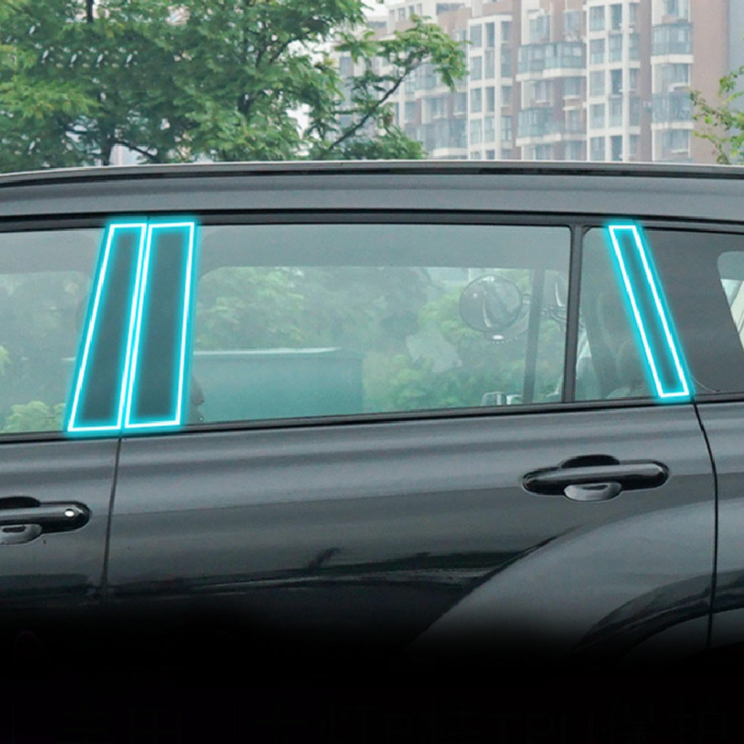 JCAKES Car Exterior Car Window Pillar Anti-Scratch TPU Protective Film Anti-Scratch Repair Film Accessories，for Toyota Highlander 2022