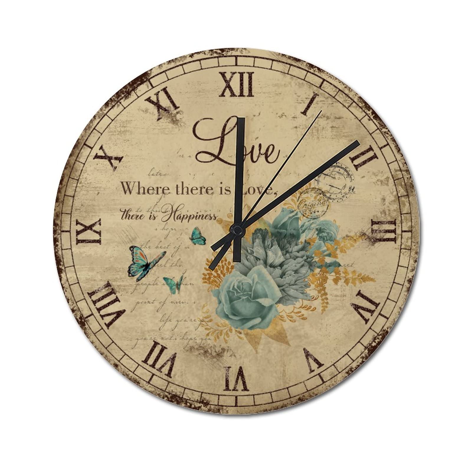 Horloge à quartz à piles facile à lire avec grand cadran silencieux de 38 cm