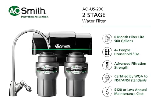 Filtro de agua bajo fregadero AO Smith - 2 etapas miniatura 2