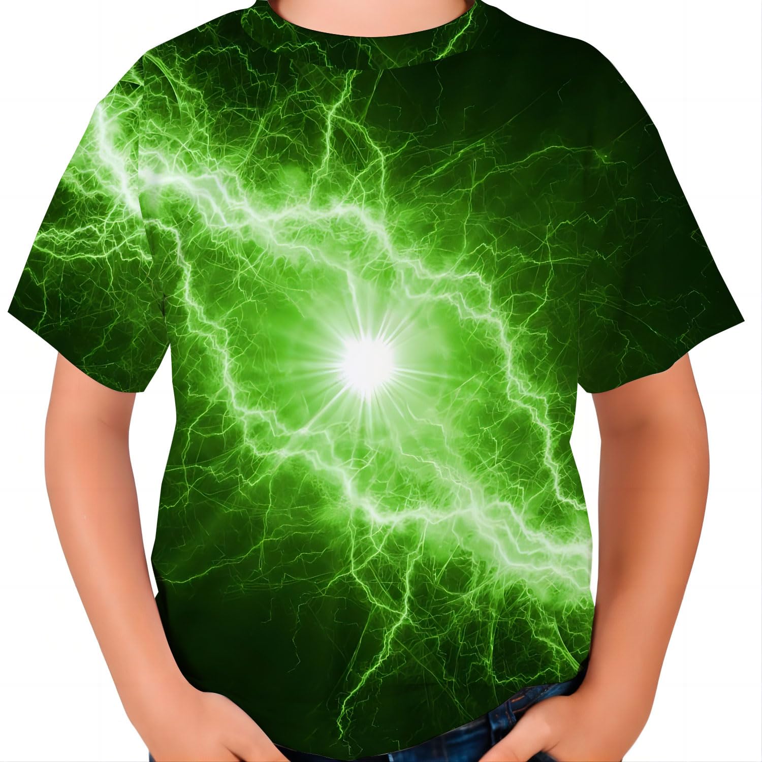 Boys Girls 3D Graphic Tees Unisex Short Sleeve T Shirt Novelty Neon Shirts for Boys 4-16 Years