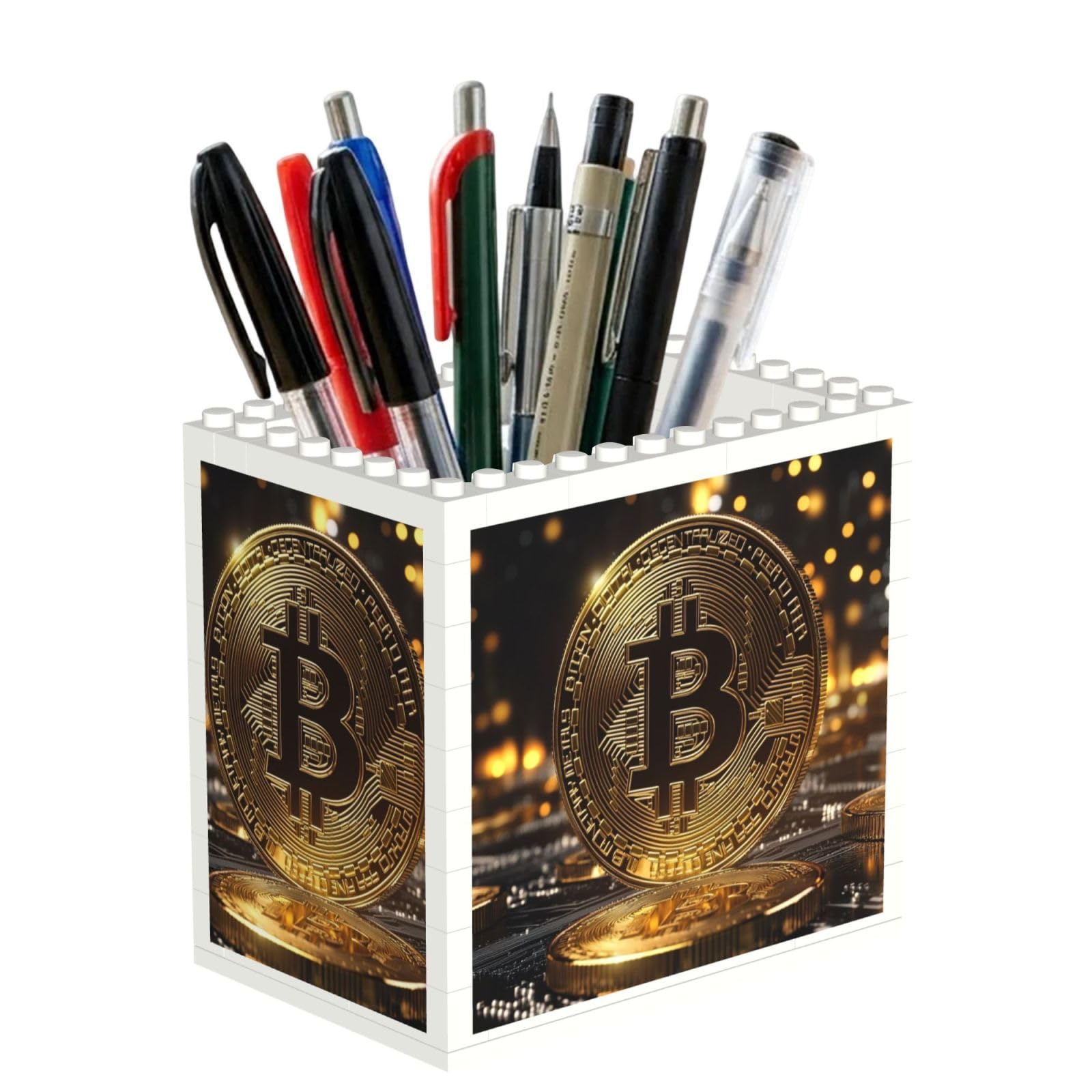 SXZVVBN Two coins with a B Building Block Desk Tidy ABS Organiser