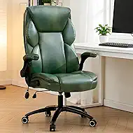 Ergonomic Office Chair Gaming Chair Comfy - Breathable Leather Desk Chair with Lumbar Support & Back Support, Rolling Home Office Chair with Wheels, Comfortable Computer Chair for Desk,Green