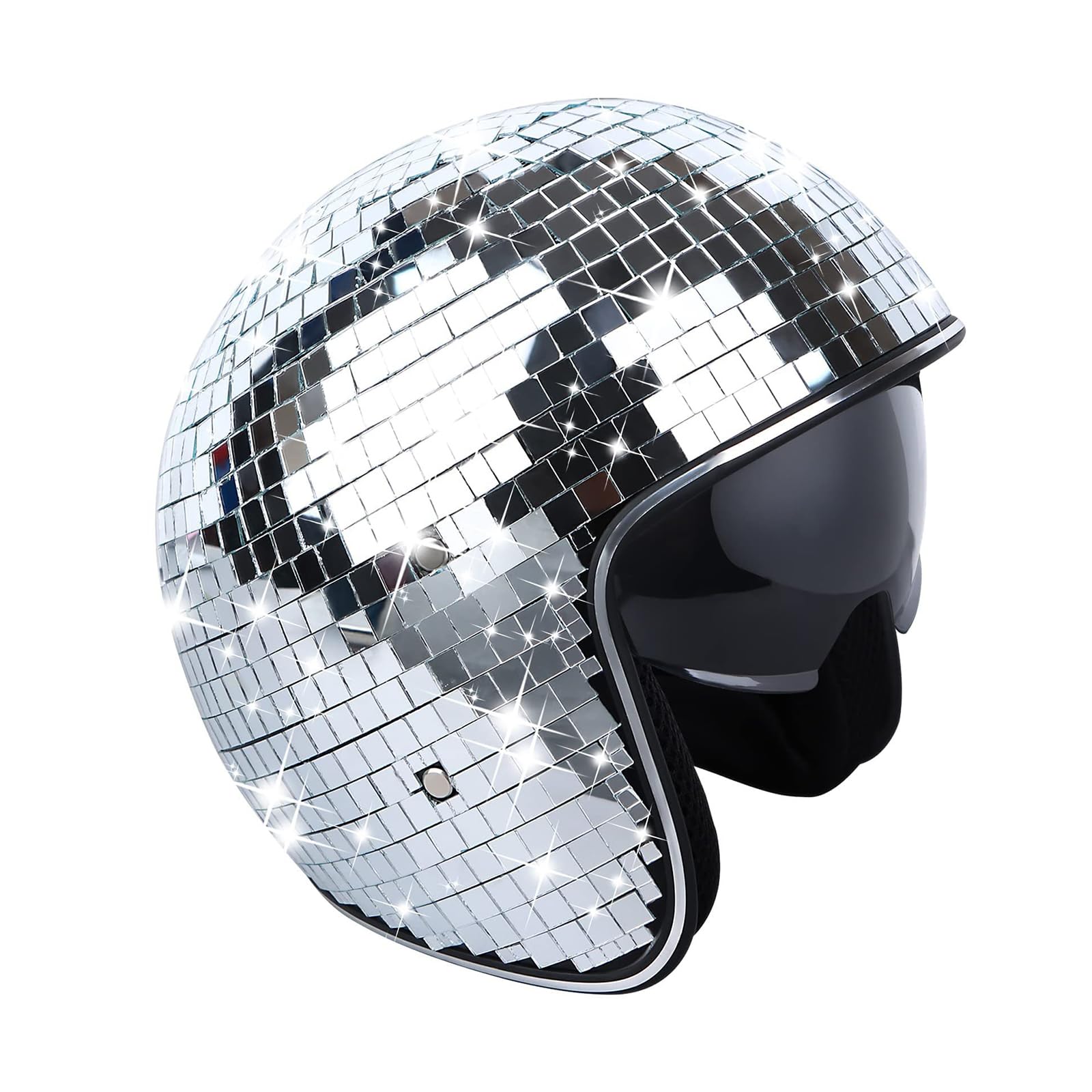 Sombrero de Discoteca Retráctil con Techo de Cristal, Bola de Espejo para Mujer y Hombre, DJ, Fiesta, Boda, Escenario, Bar, Decoración de Fiesta