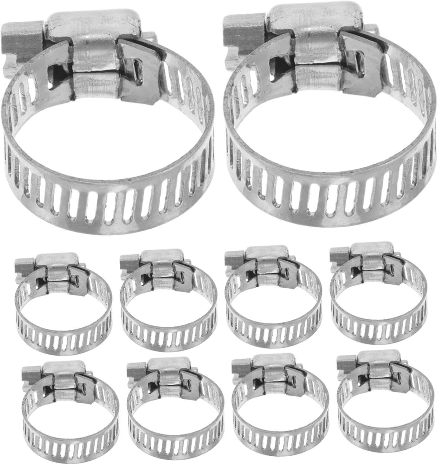 BESTOYARD 10pcs Small American Throat Hose Steel Clamps Car Water Hose Mounts Metal Clamp Kit Reliable Tube Holders for Automotive