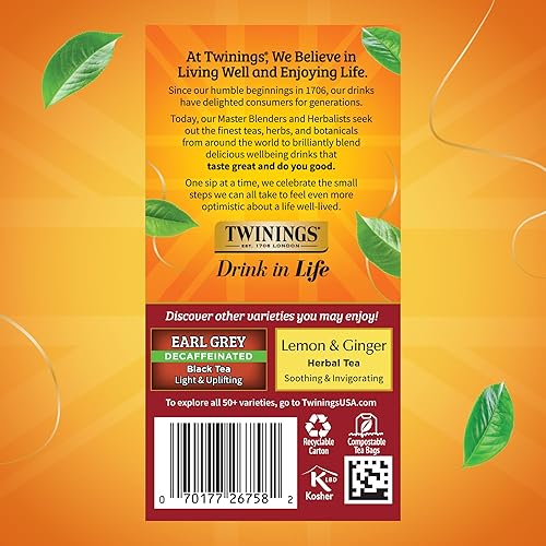 Miniatura 5 de Twinings, Decaffeinated Chai - Té negro Chai sin cafeína y con especias dulces y sabrosas, caliente o helado, el embalaje puede variar, 120 bolsitas