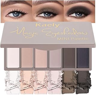Kaely 6 Color Mini Nude Eyeshadow Palette Makeup, Highly Pigmented Eye Shadow Palette Waterproof, Natural Matte Eye Shadow Palette, paleta de sombras de ojos, Vegan & Cruelty-free, 01