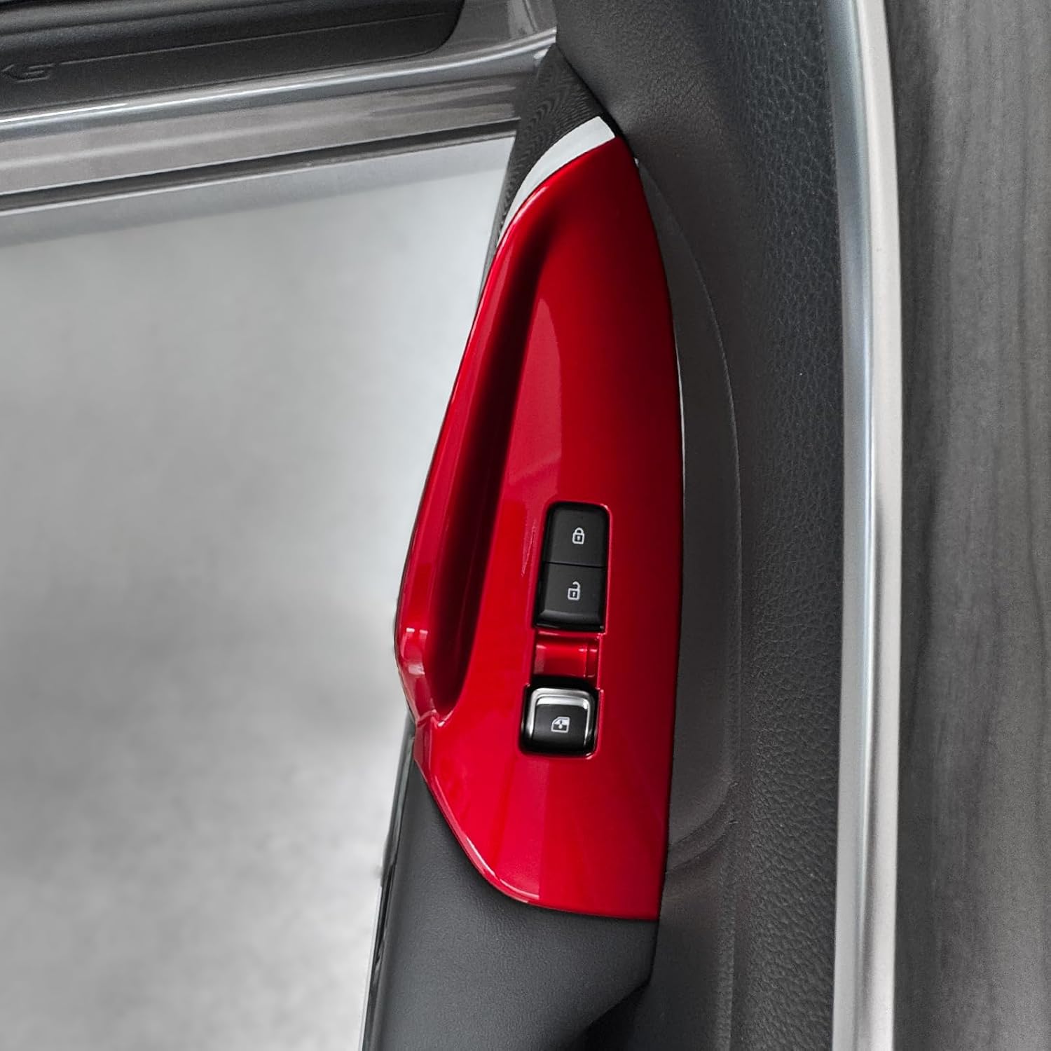 YOUTOOCAR Window Switch & Door Lock Panel Cover Trim Compatible with Kia K5 2021-2025 Accessories (Red)