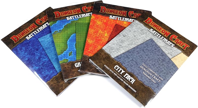 Dungeon Craft RPG & DND Starter Set – Maps Essentials Kit Folded – Set of 4 – Expedition