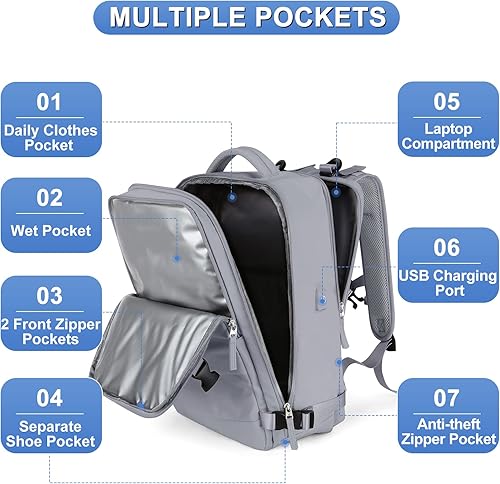 Miniatura 3 de Coofay Casual o Versátil, A-gris, Grande, Mochilas Daypack