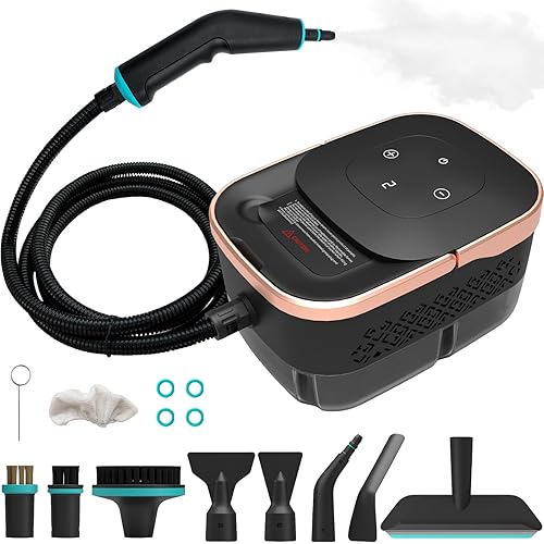 Handheld Steam Cleaner for Home, Car, Tile, Grout, Windows, Bathrooms, Kitchens & Fabric Cleaning, Steamer Mop, 2500W Fast 15S Heat-Up, 221°F(105°C), 6-Level, 1.5L Large Tank Steam Cleaner