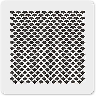 MAGJUCHE Fish Scale Stencil 12 Inches, Reusable Stencil for Wall Painting DIY Crafts Decor