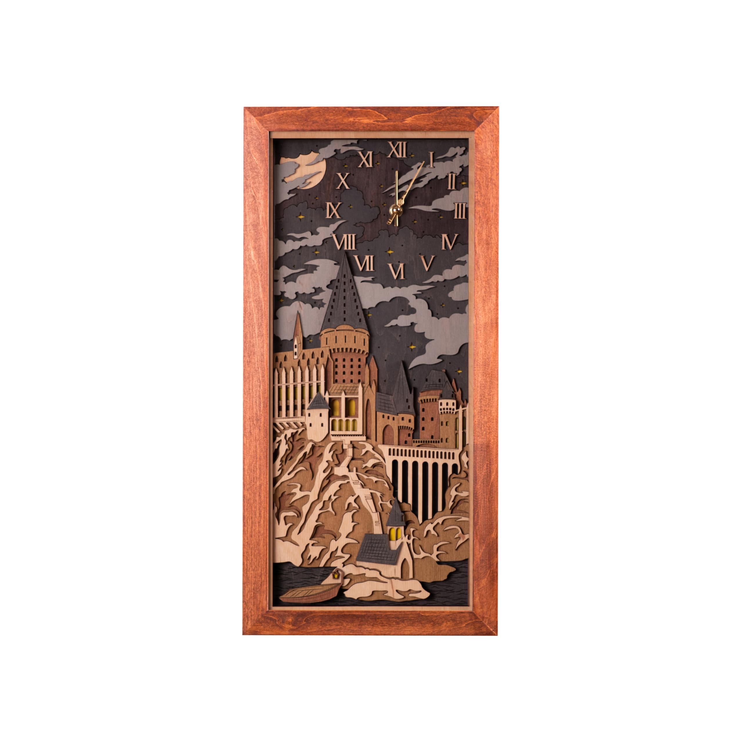 Amazon.co.jp: ZE WOOD ホグワーツ 3D壁掛け時計 - ユニークな収集可能