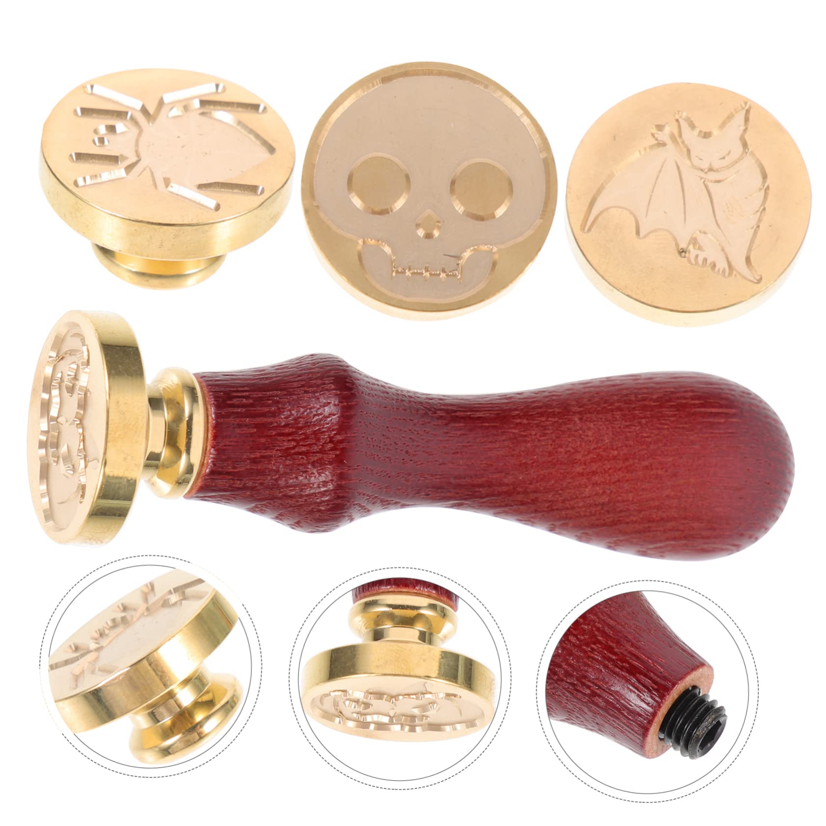 3 Set foca sigilli di sigillo per confezione tampone sigillante in Nozze francobolli halloween arredamento retrò kit timbro sigillo timbri per scrapbooking Operitacx