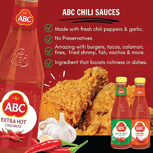 Miniatura 2 de ABC Salsa de chile extra picante, 11.3 onzas, sambal picante estilo sriracha, sin MSG, sabor Umami, salsa de barbacoa indonesia hecha con chile y ajo
