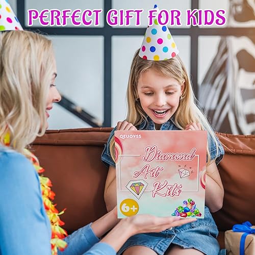 Miniatura 9 de QEUOYSS Kit de arte de diamantes para niños con marco de madera, arte y manualidades para niños de 6 a 8 a 10 a 12 años, fácil de hacer tú mismo,
