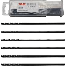TMAX 6 PC 5/32 Inch x 6 Inch Aircraft Extension Black Oxide Drill Bit, Premium M2 High Speed Steel, Extra Length, for Metal, Plastic, Wood