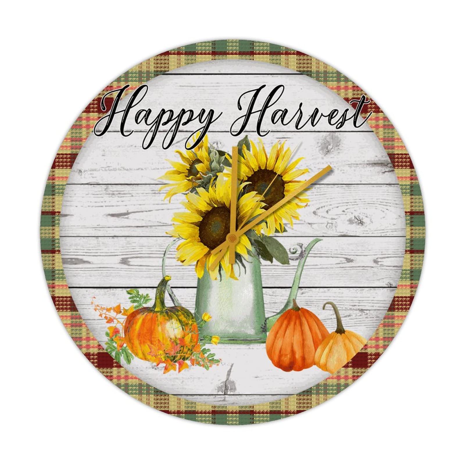 Horloge murale pour chambre et salle de bain bois Happy Harvest