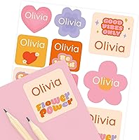 Vista 15 de Etiquetas de nombre para niños (33) – Calcomanías personalizadas para guardería, campamento y escuela – Calcomanías duraderas e impermeables