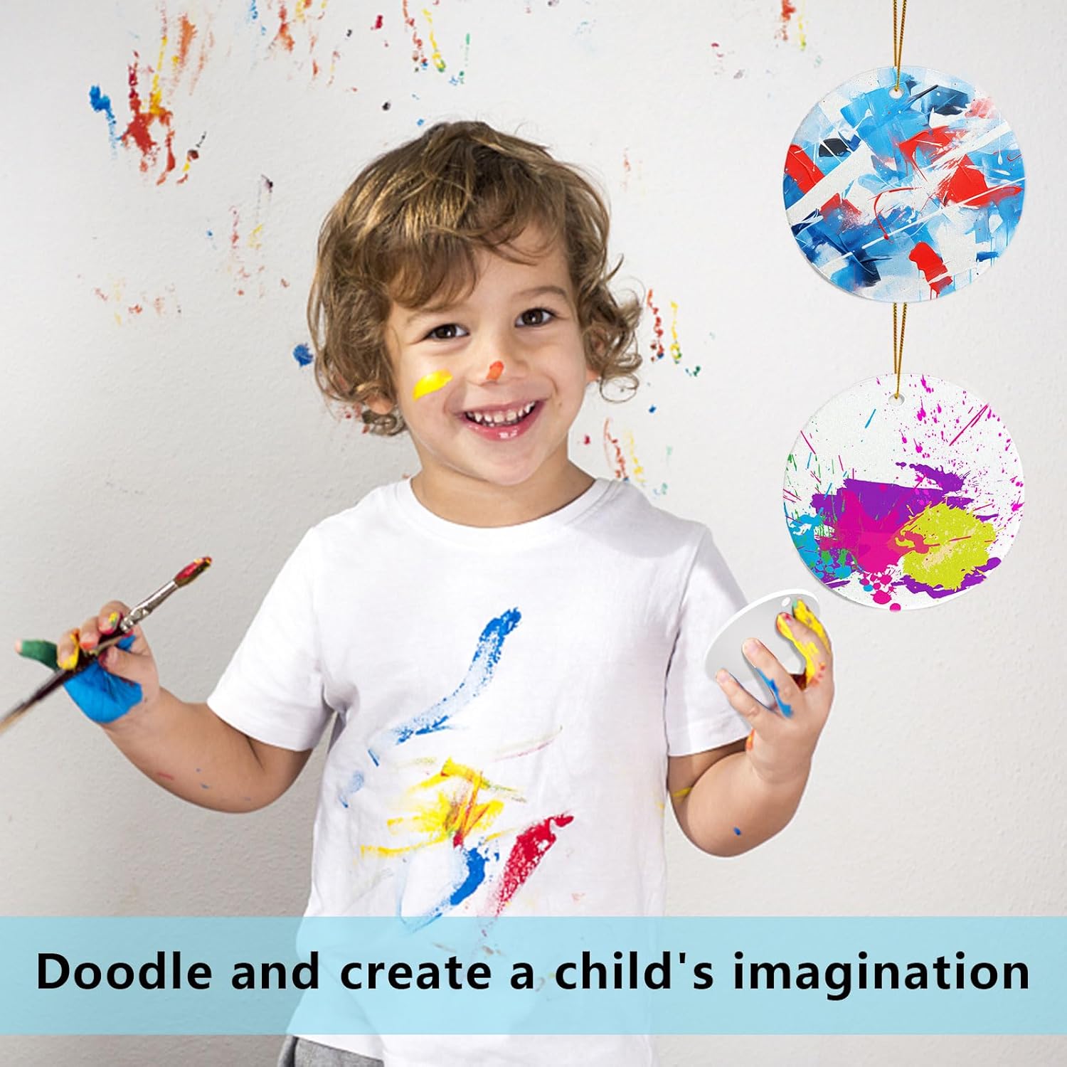 Sublimation Ornament Blanks Bulk, Sublimation Christmas Ornament Blanks Ceramic Sublimation Ornaments for Christmas Tree Decor Personalized Christmas Ornaments as Party Decorations Gifts for Women - Image 2