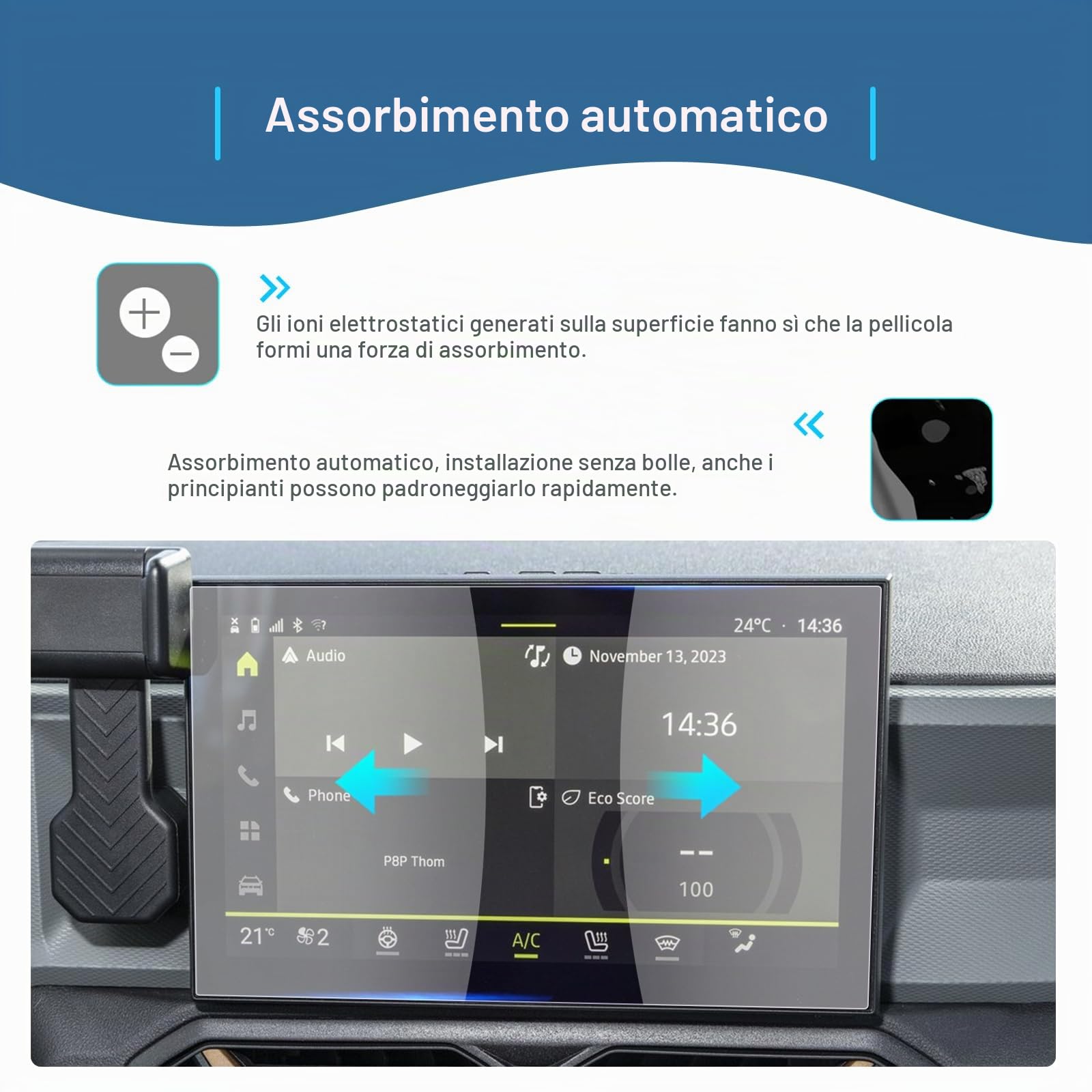 Pellicola Protettiva per Navigazione 10,1" Dacia Duster 3 2024 2025 2026, Nano Pellicola Antiurto Antigraffio 6H