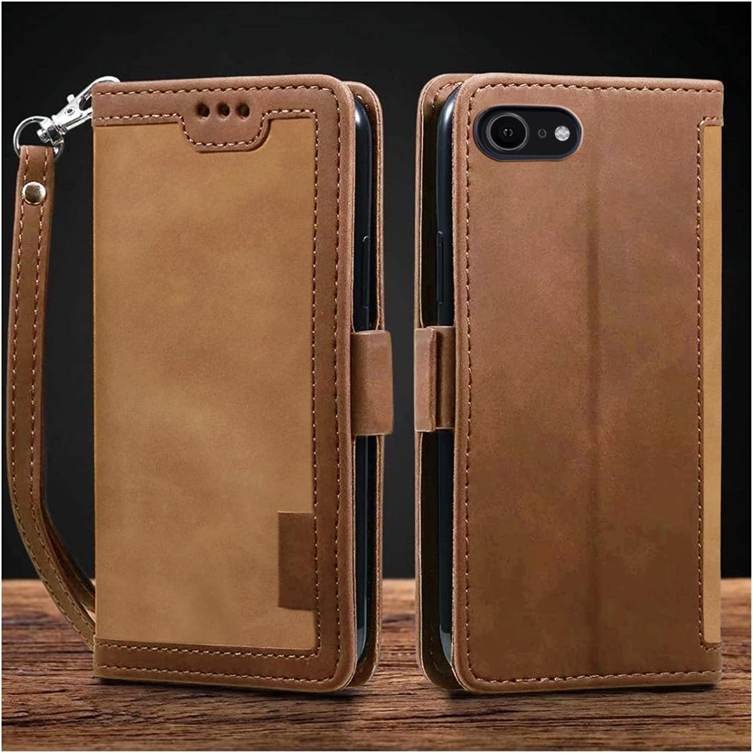 Flip Cover Compatible with Apple iPhone 7, 8, SE 2020, SE 2022 | Premium PU Leather | 360 Degree Protection (Coffee)