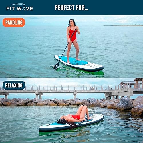 Miniatura 6 de FITWAVE - Tabla de remo de 95 pies  kit  Tablas de remo inflables para adultos  Tabla de remo inflable con bomba kit de reparación de emergencia