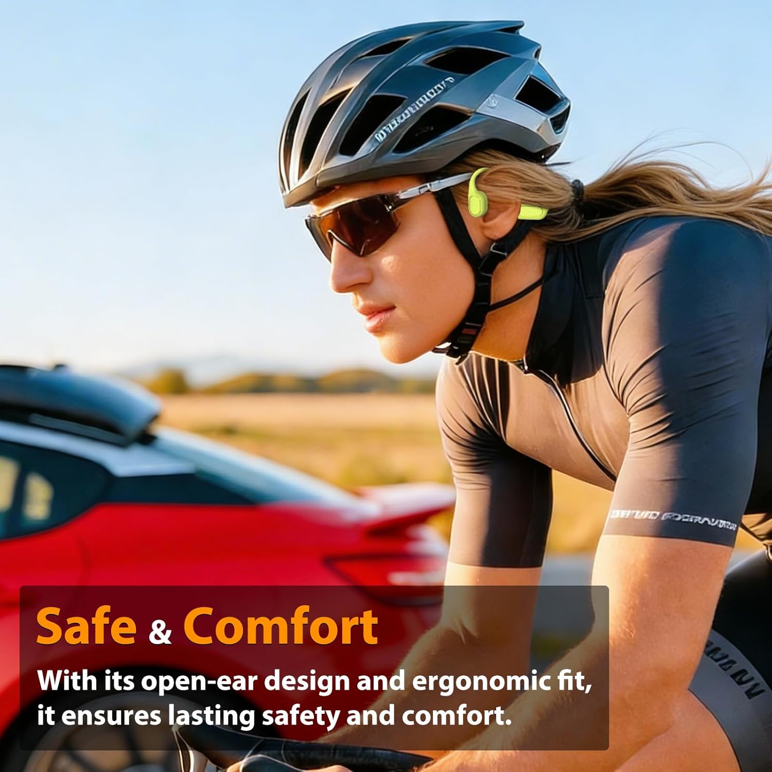 IP68 Waterproof Swimming Headphones, Bone Conduction Liquid Silicone Bluetooth Headphones, Built-in 32GB MP3 Player, Soft and Lightweight Open-Ear Design, Ideal for Swimming/Marathons/Cycling(Neon)