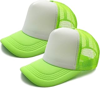 2 PCS Sublimation Blanks Caps, Polyester Hats for Sublimation Light Green Sublimation Cap Adjustable Mesh Caps for Sublimation Printing