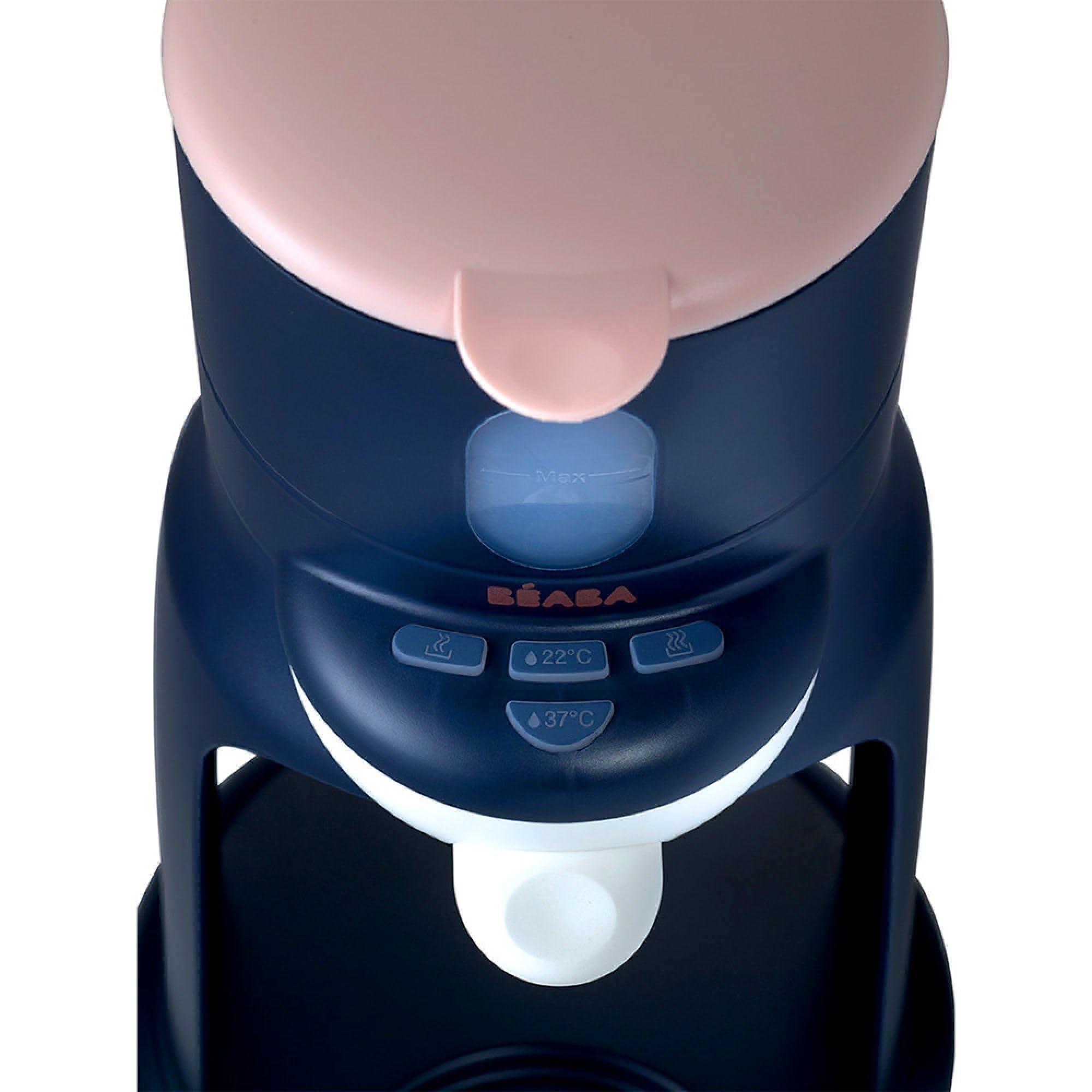 BÉABA preparador/calentador de botellas, dispensador de agua a temperatura precisa, instantáneo, rápido, función de baño, 2 temperaturas, calentador de botellas extraíble, BibExpresso, azul