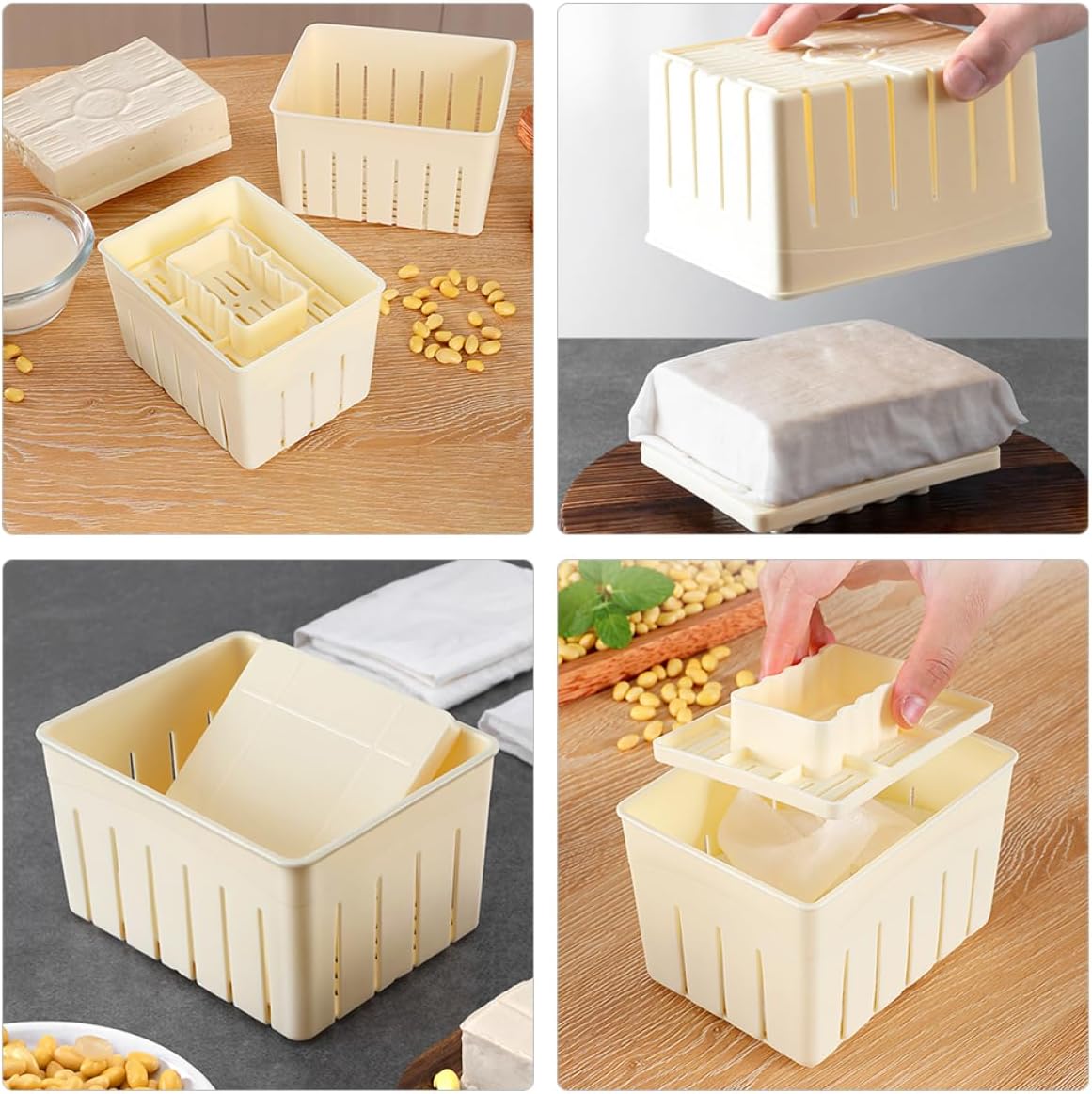 3sets Soybean Curd Molds Tofu Pressing Molds Diy Moulds for Making Easy to Use