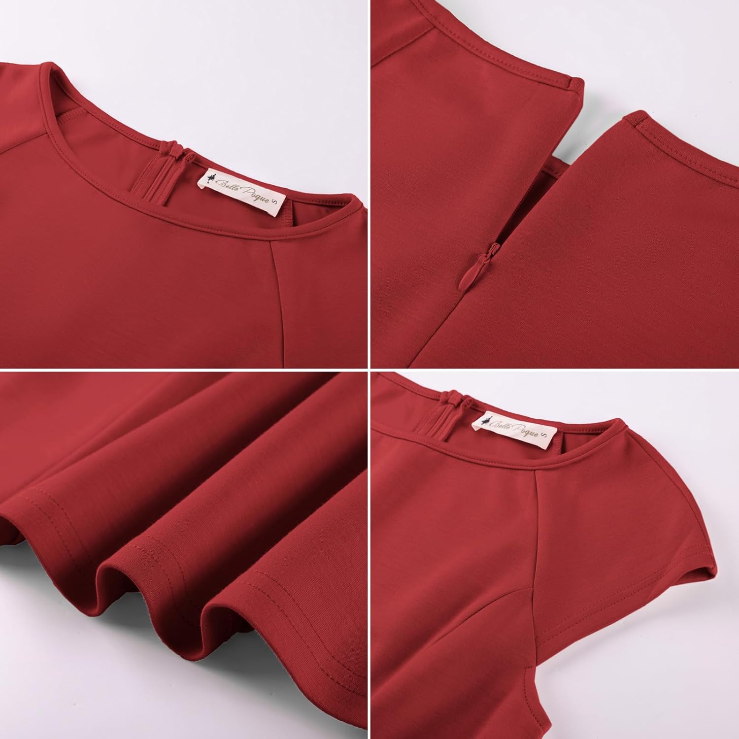 Belle Poque Women's Boat Neck Short Dresses 2026 Summer A Line Mini Sundress Elegant Formal Classy Cocktail Party Dress - Image 6