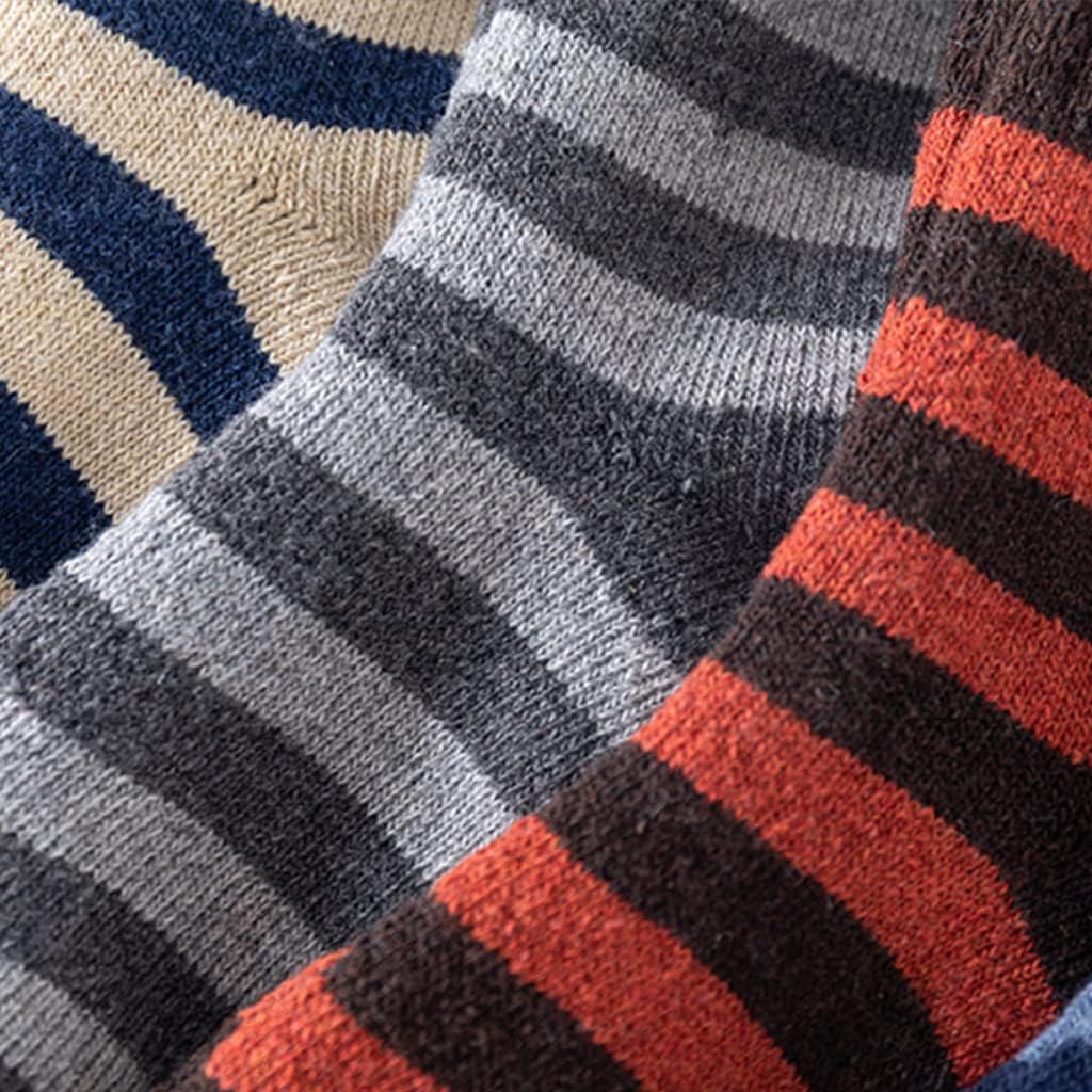 5 Pairs Men Thick Thermal Warm Socks Faux Wool Knit Pattern