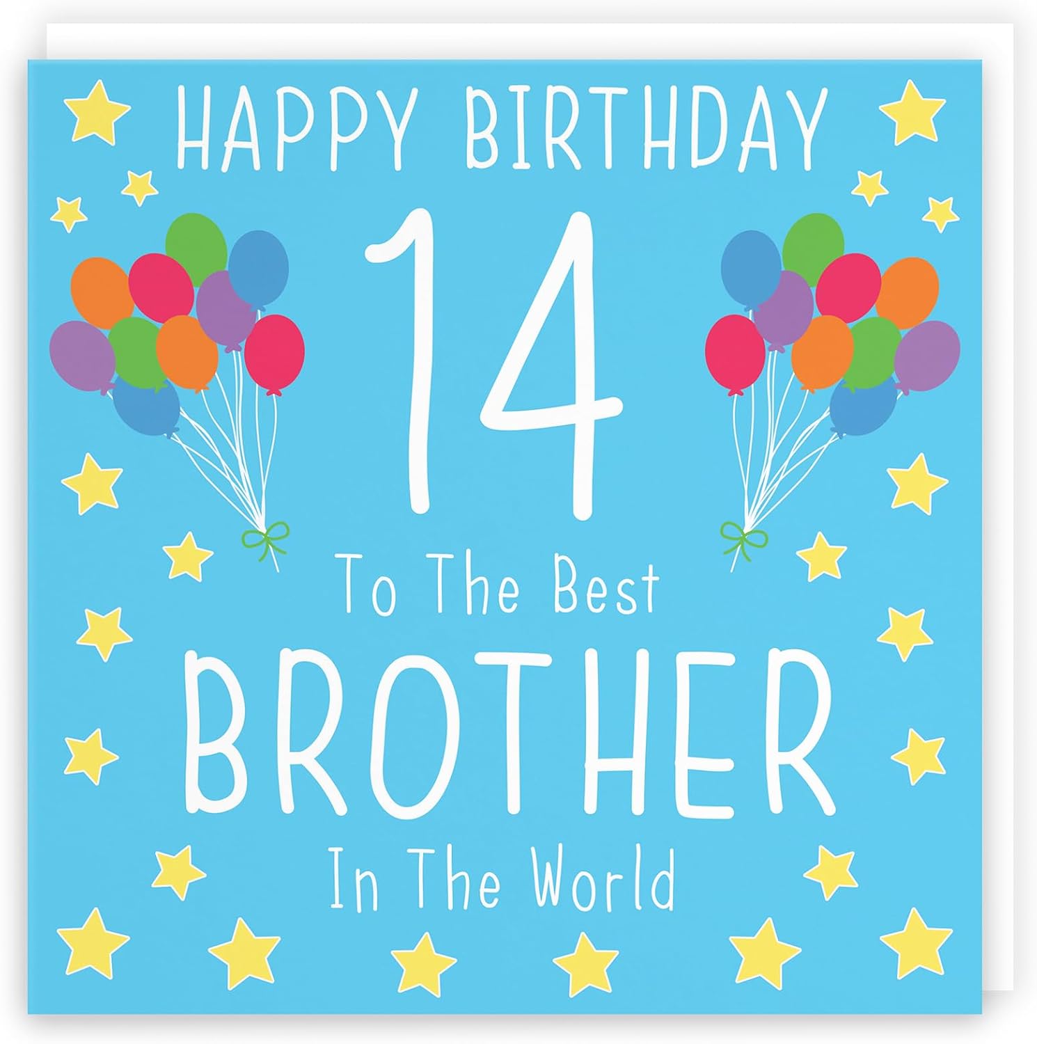 Tarjeta De Cumpleaños Número 16 Para Hermano - Hunts England, Diseño 'To The Best Brother In The World', 148x148 Mm