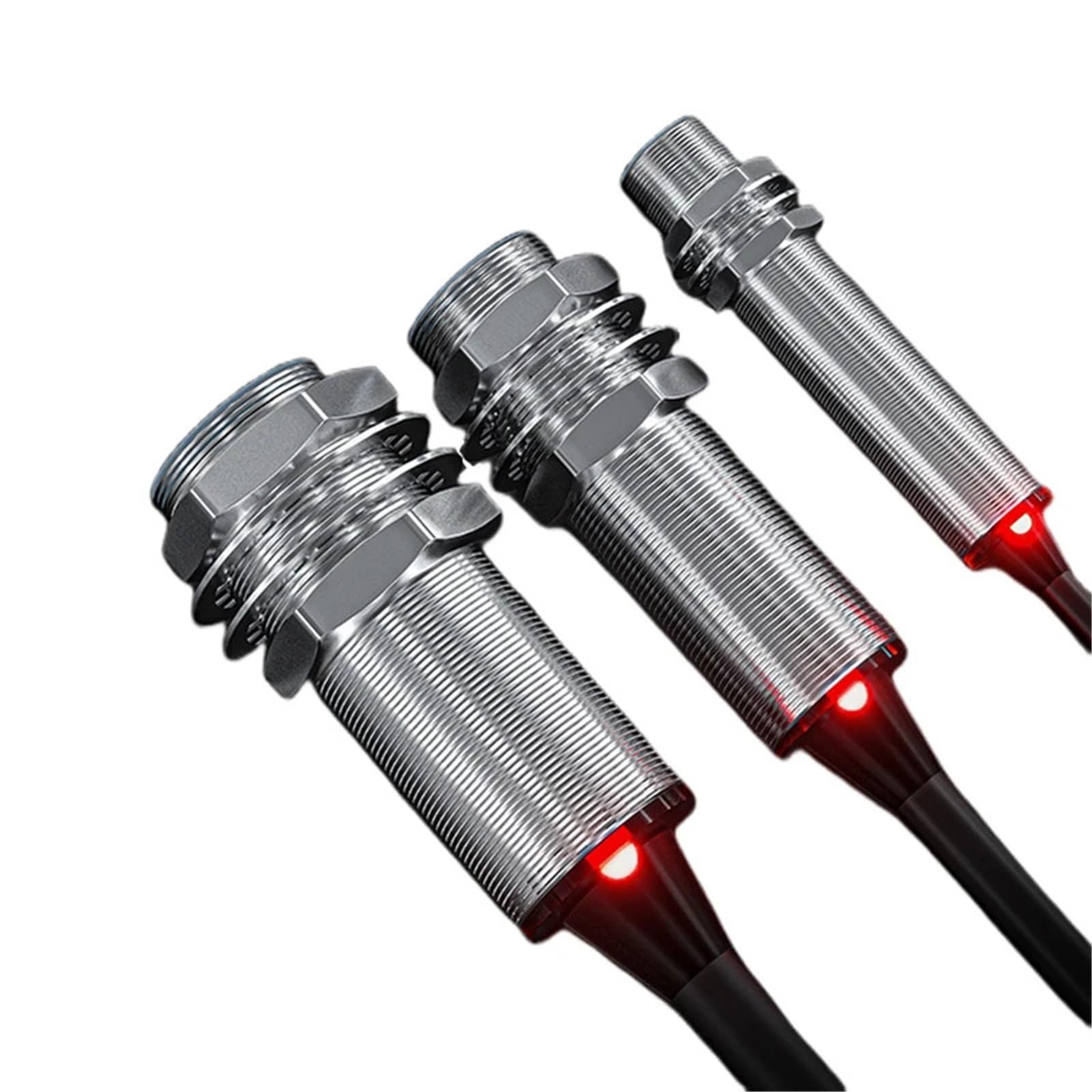 1 pz M12 Sensore a effetto Hall a filo IP67 10-36 V Sensore di prossimità con interruttore Hall magnetico senza contatto con cavo da 2 m Cilindro PNP/NPN a 3 fili(NPN_NORMALLY CLOSED)