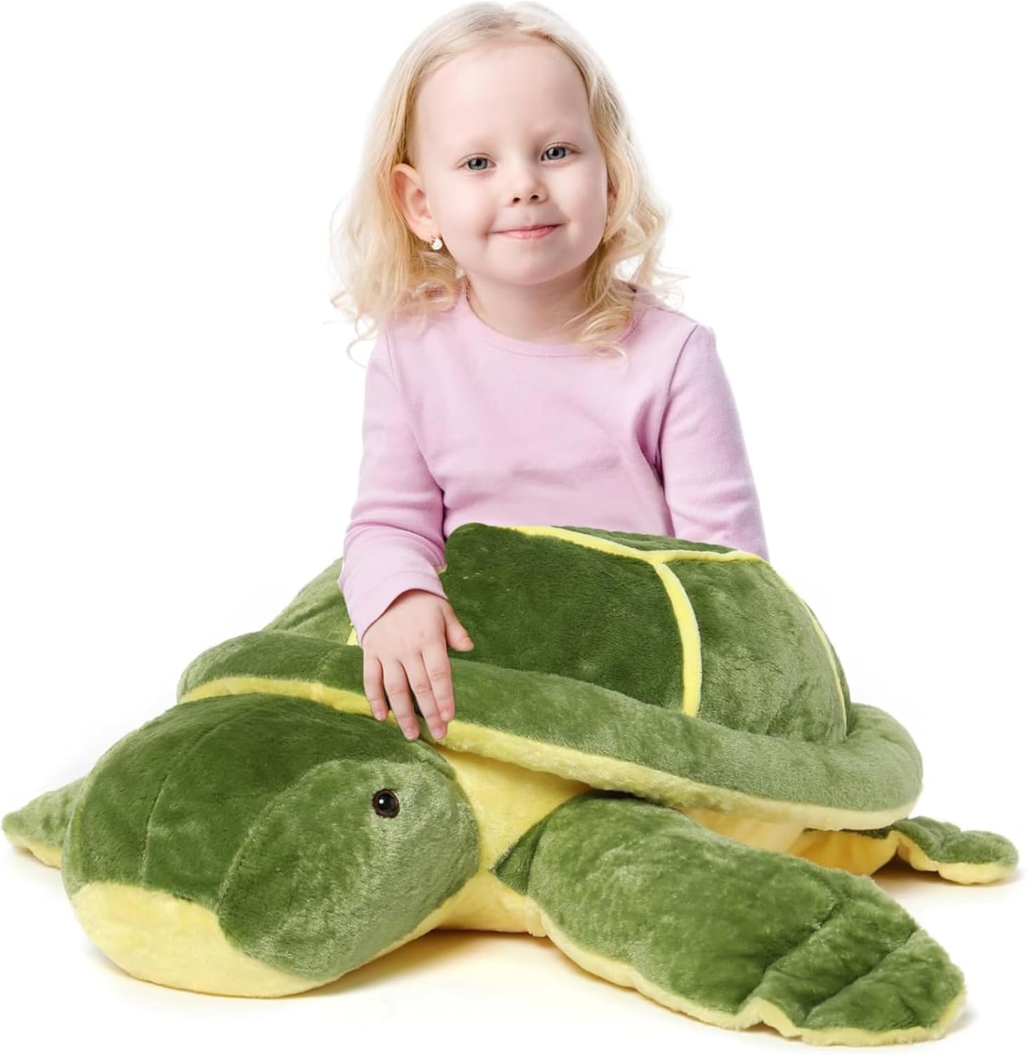 MorisMos 33 inch Giant Turtle Stuffed Animal, Big Fluffy Stuffed Turtle Plush Pillow Toy, Large Soft Sea Turtle Stuffed Animal Plush, Gift for Kids, Boys, Girls Birthday Chrismas, Green
