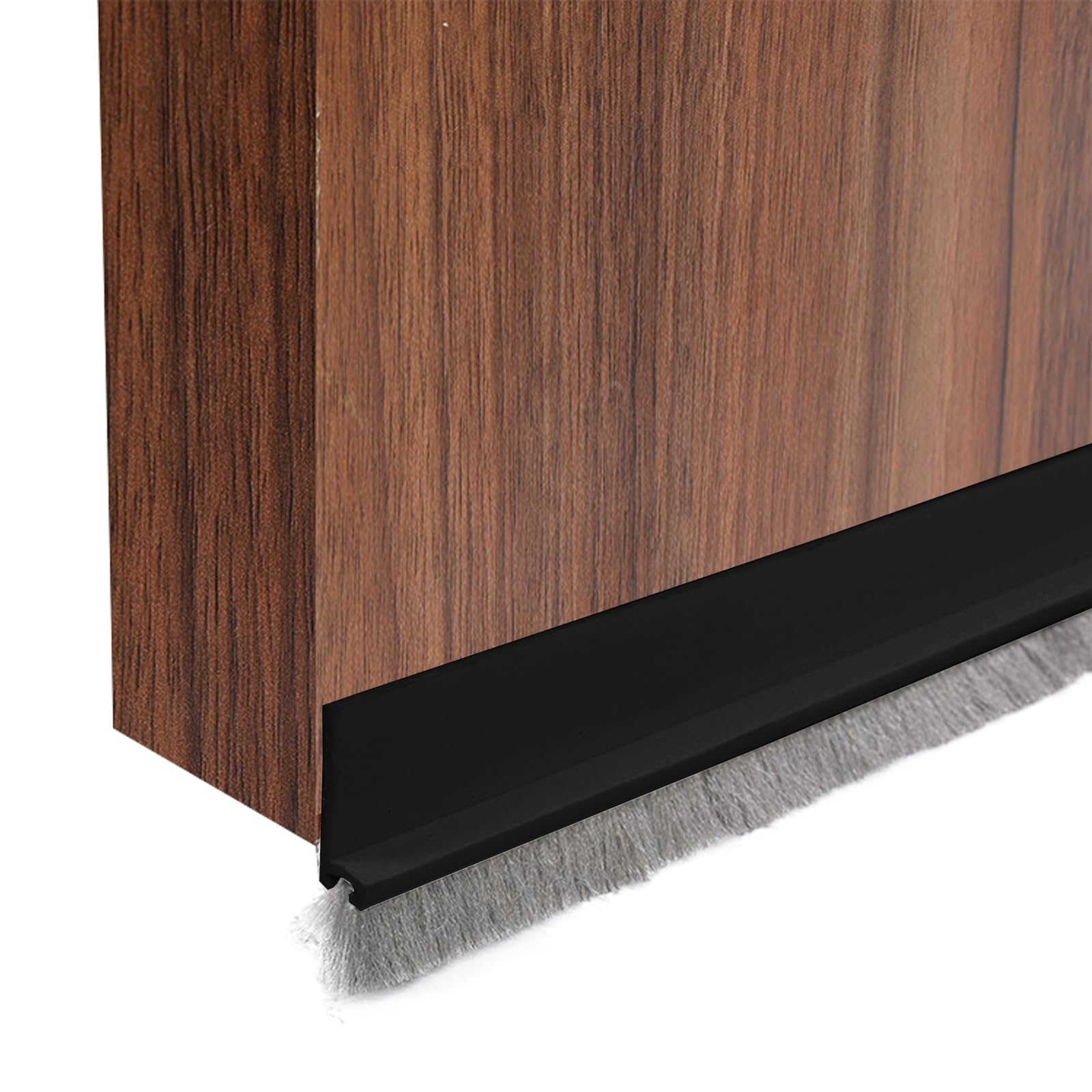 Ggttnrt Black-30Mm Door Brush Strip, Draught Excluder For Doors, Door Draft Excluder Strip, Self-Adhesive Cuttable, 100Cm Length Door Seal (Black-30Mm)