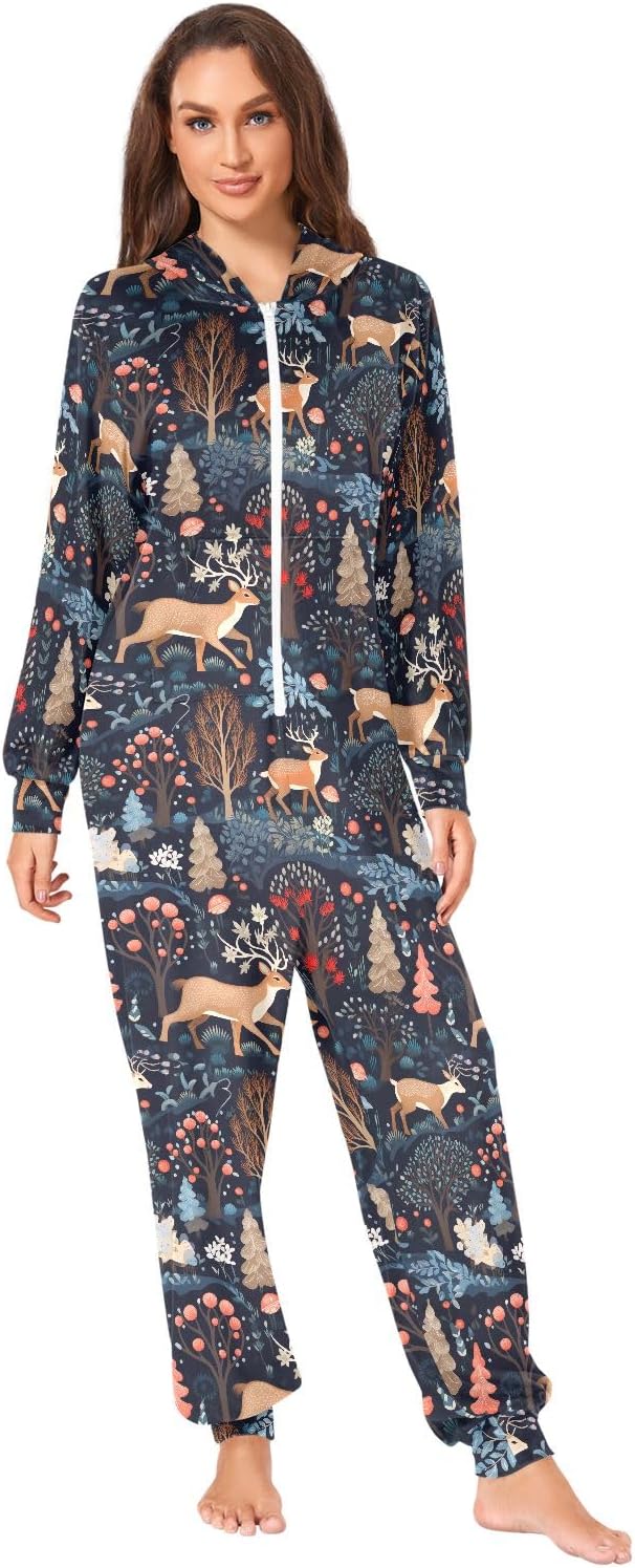 CHIFIGNO Unisex Volwassen Onesie Pyjama Eendelig Halloween Kostuum