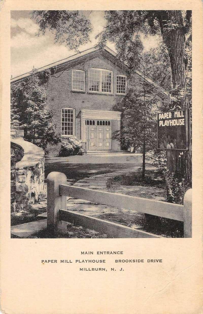 Millburn New Jersey Paper Mill Playhouse Entrance Antique Postcard