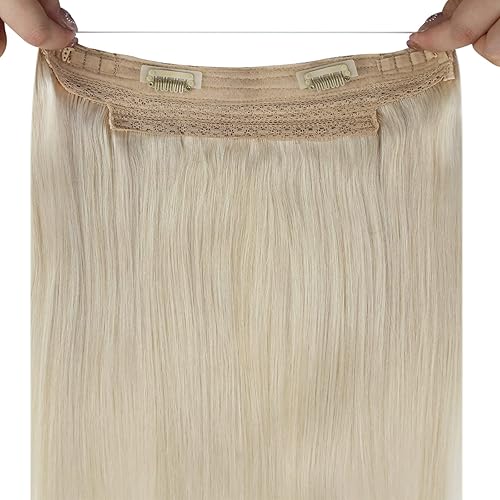 Miniatura 6 de Sunny - Extensiones de cabello con hilo de nailon, extensiones de cabello humano rubio platino #60, extensiones de hilo de nailon, extensiones de