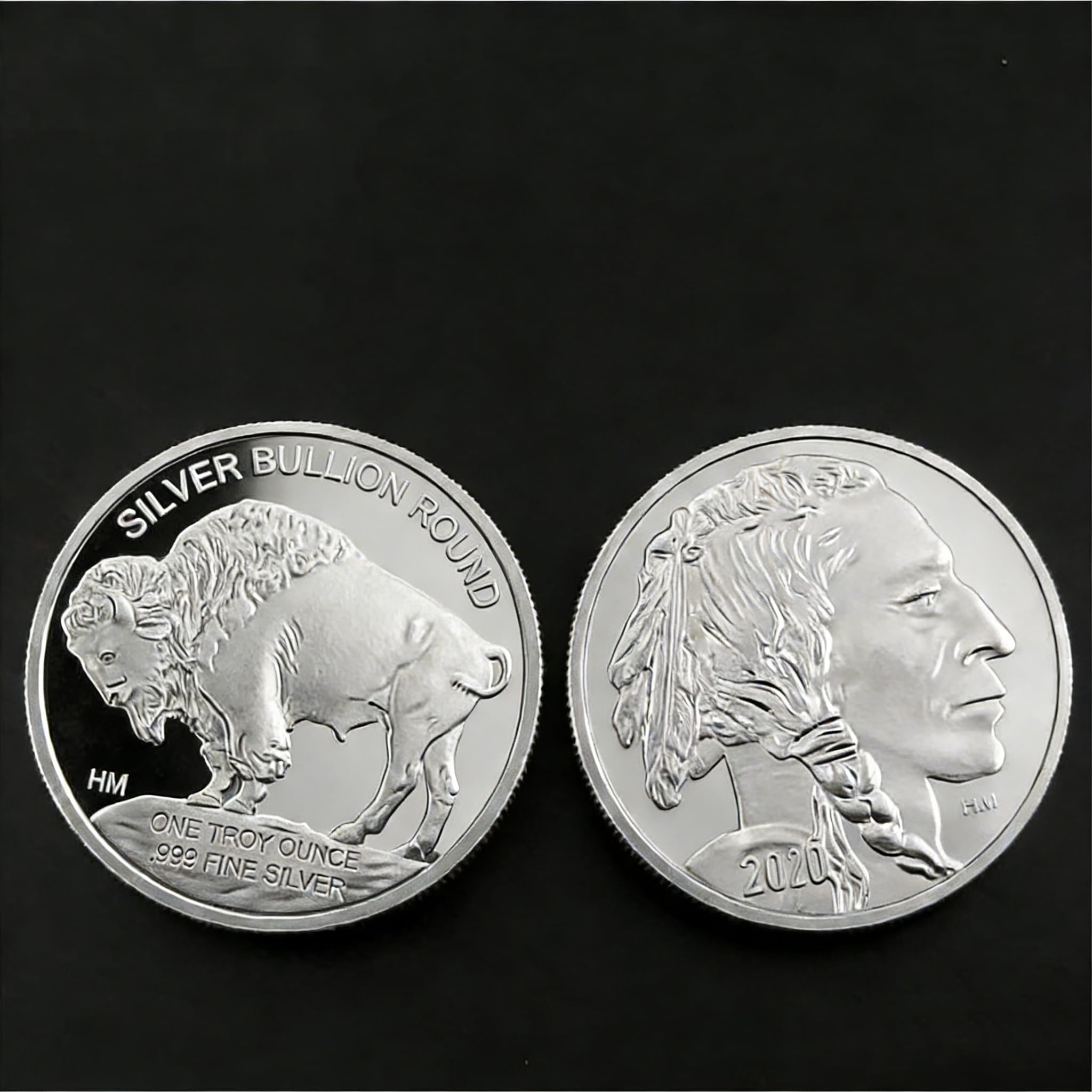 Bzfaoev Silver Commemorative Coins Usa Souvenir Coins 1Oz 2020 Indian/Buffalo Challenge Coins Collectible Gifts