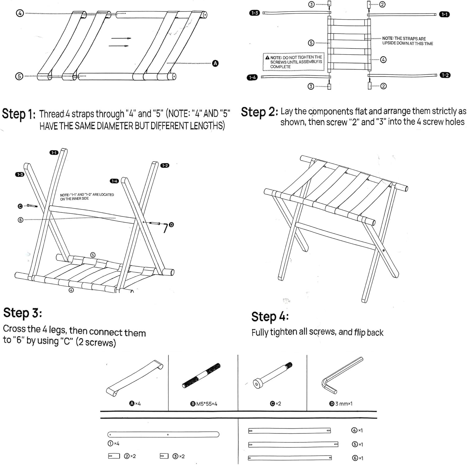 Acrylic Luggage Rack,Foldable Suitcase Stands for Guest Room,Acrylic Luggage Holder with Leather Straps for Bedroom Living Room Hotel,Easy Assemble,Holds up to 60-100 lb