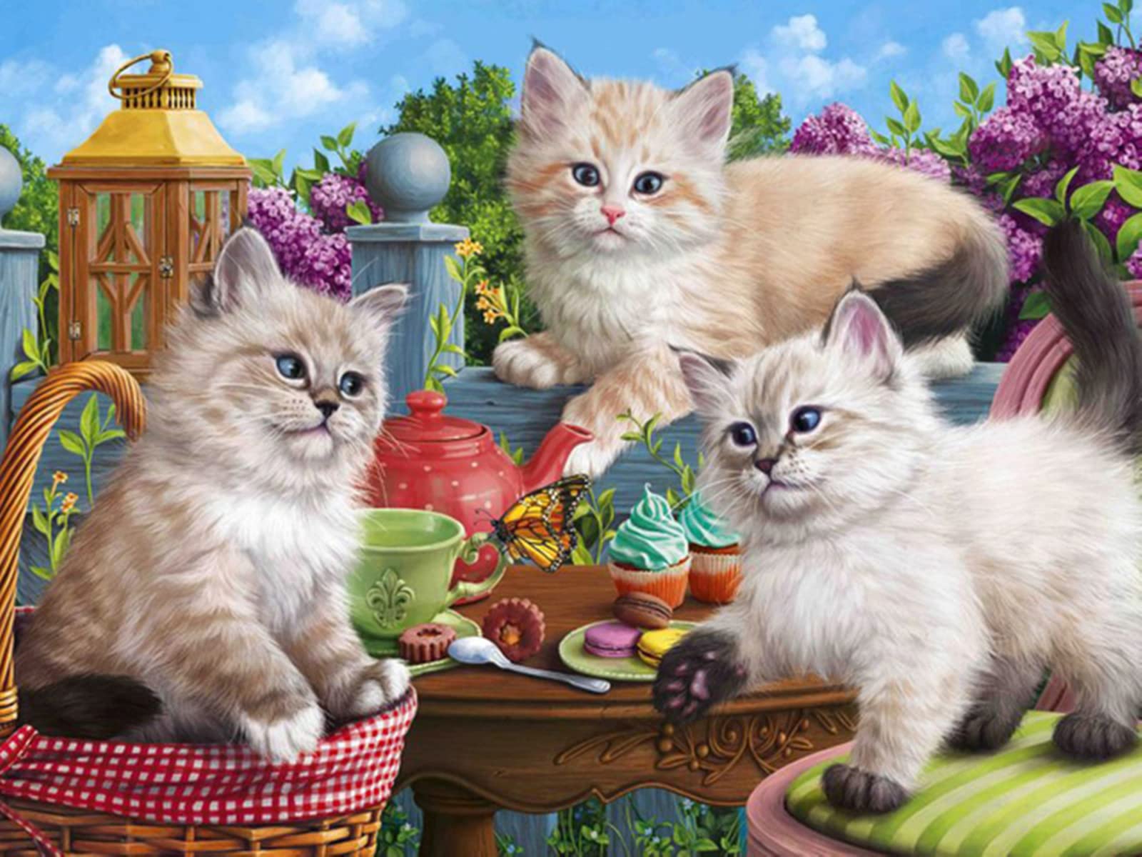Puzzle en bois pour adultes 520 pièces Trois Chatons découpe d'art premium