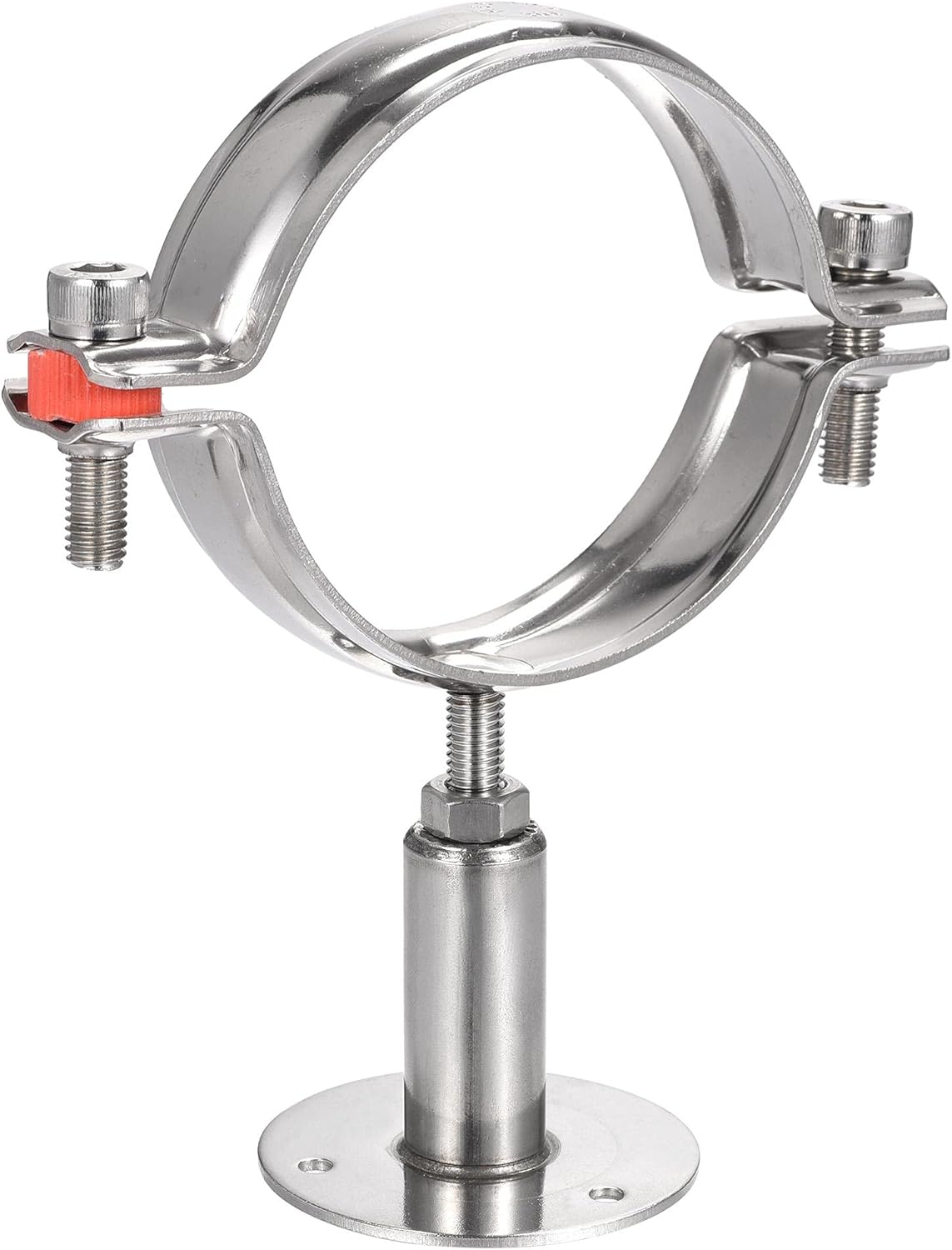 uxcell Wall Mount Ceiling Mount Pipe Support, 304 Stainless Steel Adjustable Pipe Bracket Clamp for 85-89mm Pipe