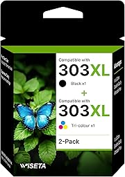 303 XL Druckerpatronen Multipack für HP 303 Druckerpatronen Schwarz und Farbe für HP 303XL für HP Envy Photo 6220 6230 6232 6234 7134 7830 für HP Inspire 7200e 7220e für HP Tango X Patronen (2er-pack)