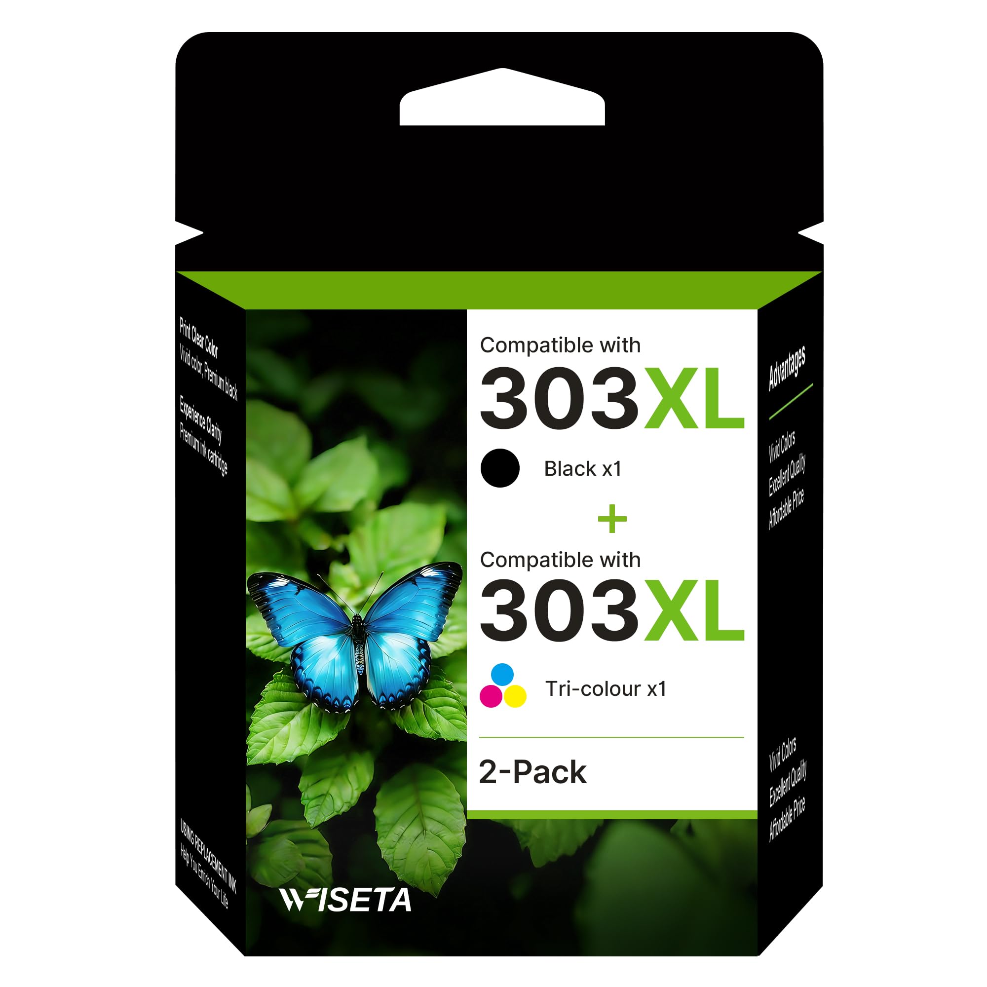 303 XL Druckerpatronen Multipack für HP 303 Druckerpatronen Schwarz und Farbe für HP 303XL für HP Envy Photo 6220 6230 6232 6234 7134 7830 für HP Inspire 7200e 7220e für HP Tango X Patronen (2er-pack)