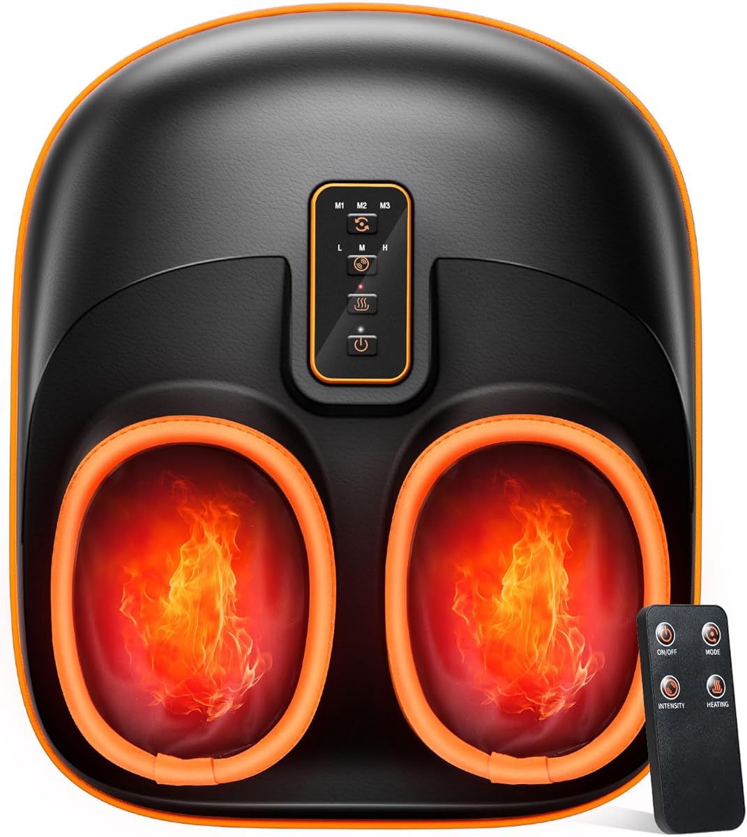 Foot Massager Machine with Heat, Upgrade 6 Airbags 29 Nodes Deep Rolling, Compression, Ankle Kneading, Shiatsu Foot Massager for Neuropathy Plantar Fasciitis, Gifts for Men Women Fits Up to 13"