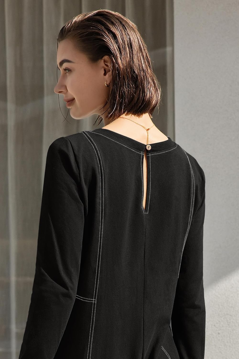 Yanekop Womens Long Sleeve Jumpsuit Casual Loose Fit Overalls Wide Leg Jumpsuits One Piece Outfits with Pockets - Image 6